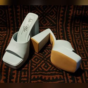 Powder sky blue mule size 6.5 So Me forever 21 shoe